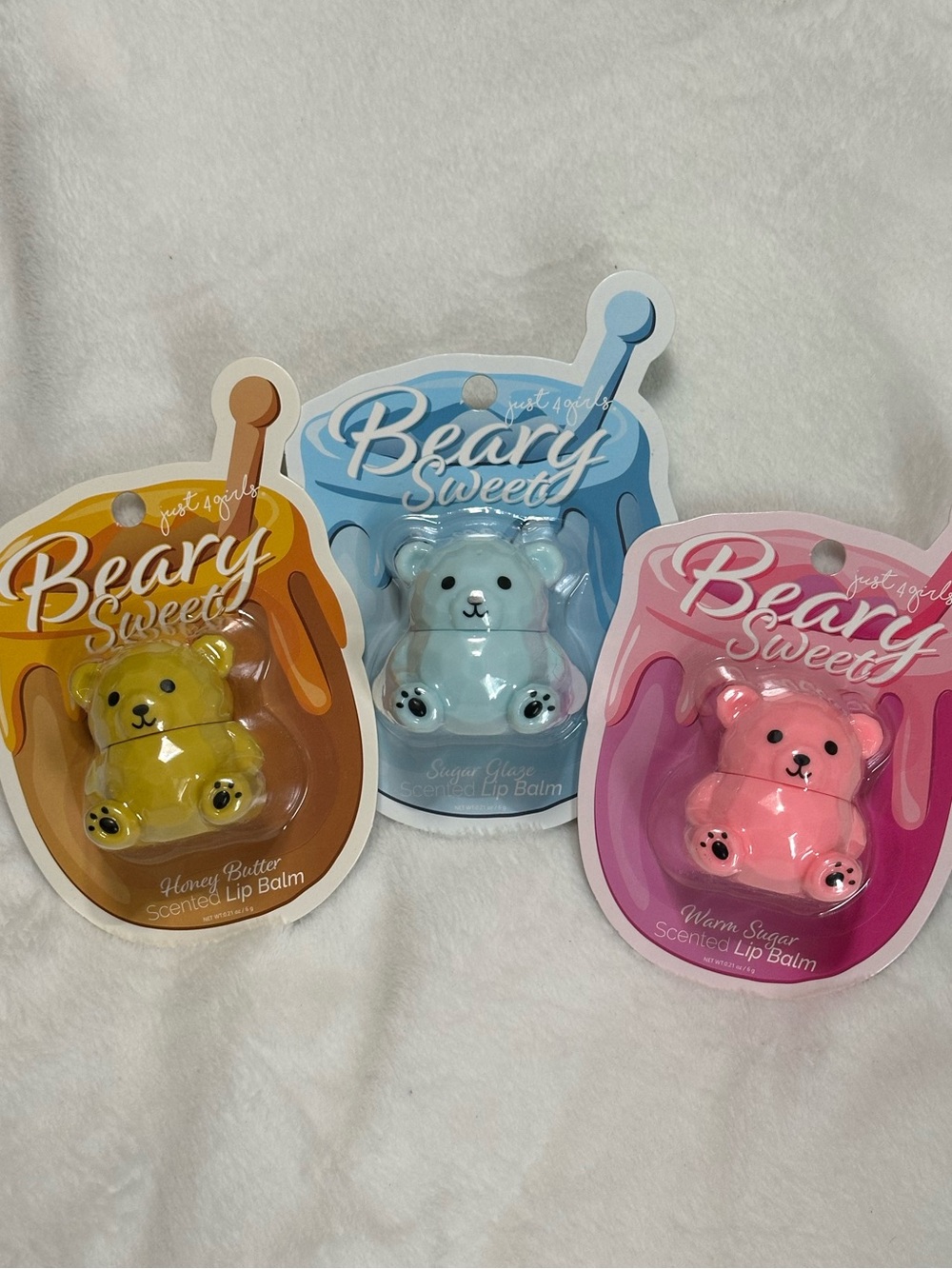 Beary Sweet Lip Balm Trio Honey Butter Sugar Glaze Warm Sugar